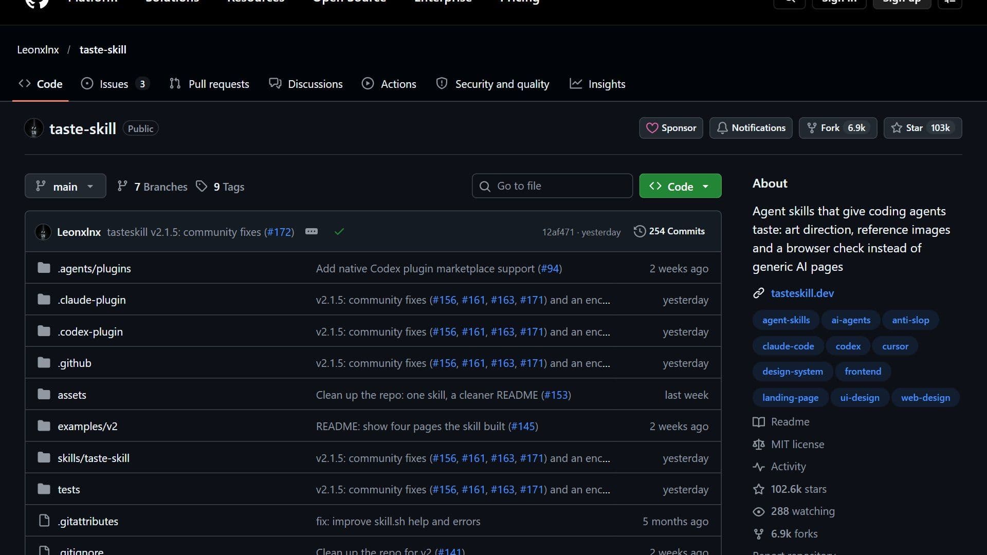 taste-skill 的 GitHub 頁面